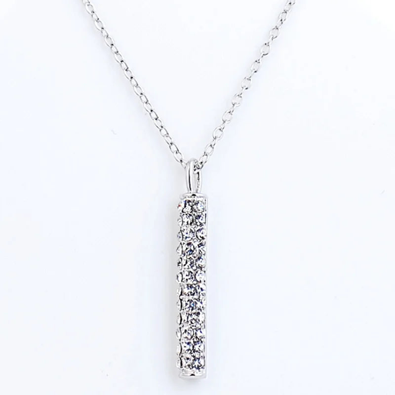 925 Silver Zircon Pendant Necklace for Prom Party