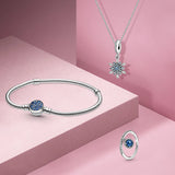 925 Silver Heart Infinity Wishbone Heart Disc Fan Clasp Bracelet