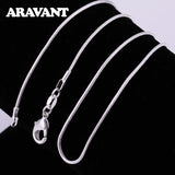 925 Silver 1MM Snake Chains Women Necklaces Gift