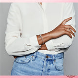 925 Silver Daisy Flower Leaves Clasp Bracelet for Women