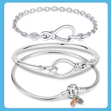 925 Silver Daisy Flower Leaves Clasp Bracelet for Women