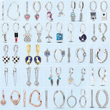 925 Silver Moon & Stars Heart Earrings Silver Jewelry Gift For Lover