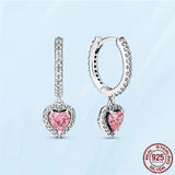 925 Silver Moon & Stars Heart Earrings Silver Jewelry Gift For Lover