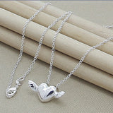925 Silver Angel Wings Heart Pendant Necklace