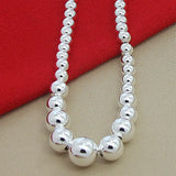 925 Silver Bead Ball Necklace for Women