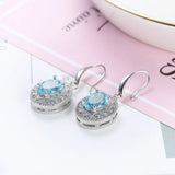 925 Silver CZ Pendant Necklace & Earrings Set for Women