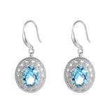 925 Silver CZ Pendant Necklace & Earrings Set for Women