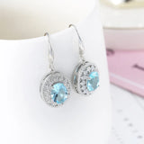 925 Silver CZ Pendant Necklace & Earrings Set for Women