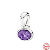 925 Silver Purple Heart Paw Dumbbel Fit Charm Bracelet Women Jewelry
