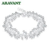 925 Silver Grapes Bead Chain Bracelet for Women