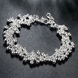 925 Silver Grapes Bead Chain Bracelet for Women