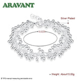 925 Silver Grapes Bead Chain Bracelet for Women