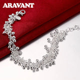 925 Silver Grapes Bead Chain Bracelet for Women