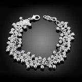 925 Silver Grapes Bead Chain Bracelet for Women