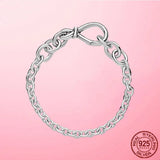925 Silver Chunky Infinity Knot Chain Bracelet Infinite Love Bracelet