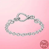 925 Silver Chunky Infinity Knot Chain Bracelet Infinite Love Bracelet