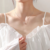 925 Sterling Round Golden Silver Necklace Small Geometric Jewelry Woman