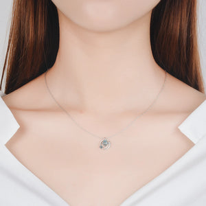 925 Silver Aurora Space Planet Pendant Necklace Stone Pendant