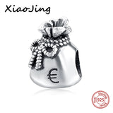 925 Silver Money Bag European Charms Bead for Bracelet Bangle