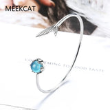 925 Silver Mermaid Bubble Mermaid's Tail Cuff Bracelet Fine Jewelry
