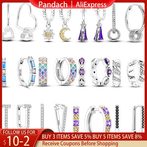 925 Silver Princess Crown Earrings Wedding Jewelry Gift