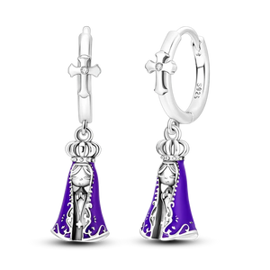 925 Silver Princess Crown Earrings Wedding Jewelry Gift