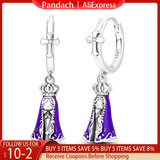 925 Silver Princess Crown Earrings Wedding Jewelry Gift