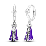 925 Silver Princess Crown Earrings Wedding Jewelry Gift