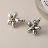 925 Silver Cherry Flower Earrings Lucky Clover Stud - Retro Oorbellen
