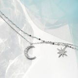 925 Sterling Silver Moon Pendant Necklace for Women