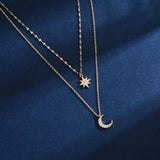 925 Sterling Silver Moon Pendant Necklace for Women