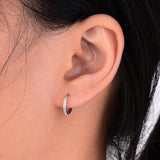 Geometric Big Hoop Earring Ear Clip 925 Silver
