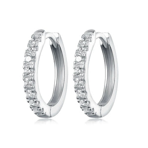 Geometric Big Hoop Earring Ear Clip 925 Silver