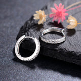Geometric Big Hoop Earring Ear Clip 925 Silver