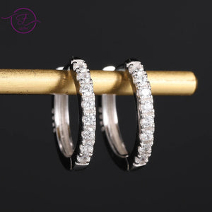 Geometric Big Hoop Earring Ear Clip 925 Silver