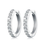 Geometric Big Hoop Earring Ear Clip 925 Silver