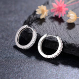 Geometric Big Hoop Earring Ear Clip 925 Silver