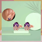 925 Silver Rose Pansy Double Band Earrings