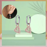 925 Silver Rose Pansy Double Band Earrings