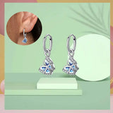 925 Silver Rose Pansy Double Band Earrings