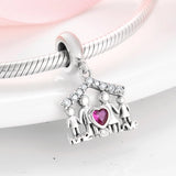 925 Silver Cat Angel Sun Moon Bear Pendants DIY Charms Bracelet