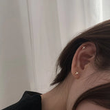 925 Silver Rhinestone Cross Stud Earrings Women's Party Jewelry