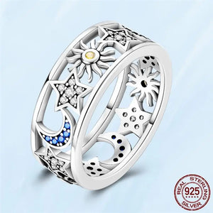 925 Silver Crown Twisted Eternity Crystal Ring for Women
