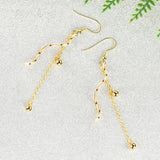 925 Silver Spiral Wave Tassel Chain Drop Earrings Banquet Party Jewelry