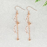 925 Silver Spiral Wave Tassel Chain Drop Earrings Banquet Party Jewelry