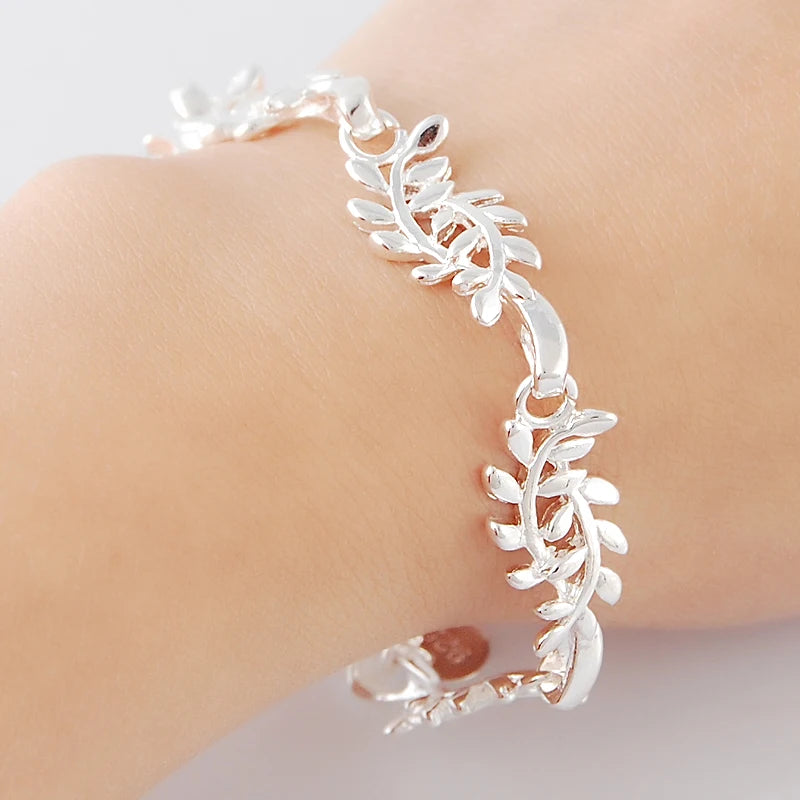 925 Silver Fish Bones Charm Bracelet for Women