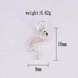 925 Silver Flamingo Charm Pendant Necklace Bracelet DIY Women
