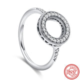 925 Silver Forever Love Heart Flower Bow Knot Pav? Lucky Rings