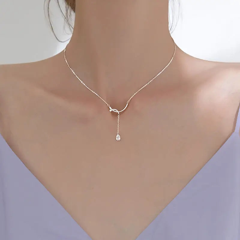 925 Silver Geometric Shapes Necklace Charm Vintage Pendant Gift