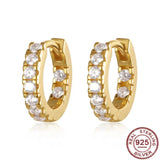 925 Silver & Small CZ Hoop Earrings Birthday Jewelry Gift